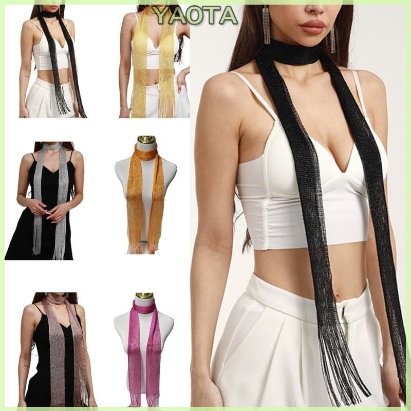 Lenço Transparente Respirável Yao Para Decorações Bailes , Banquetes , Cachecol Borlas Brilhantes