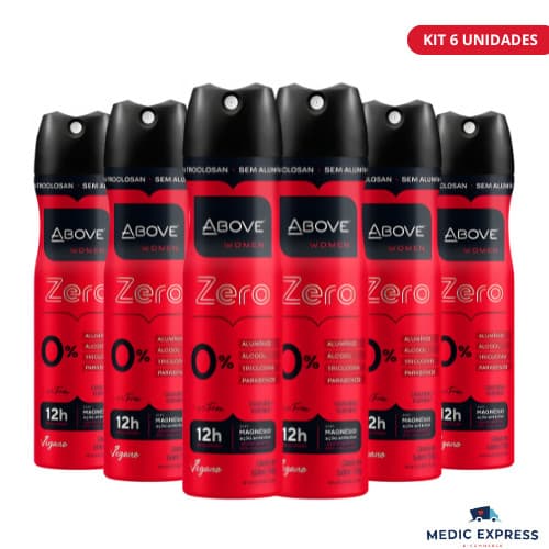 Kit com 6 Desodorante Aero Above Sem Alumínio Feminino 150ml