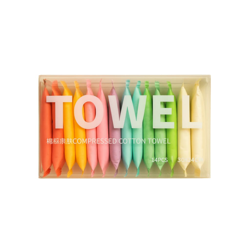 Toalha Desidratada Descartável Compacta Multiuso 14 Unidades, Limpeza Facial, Make