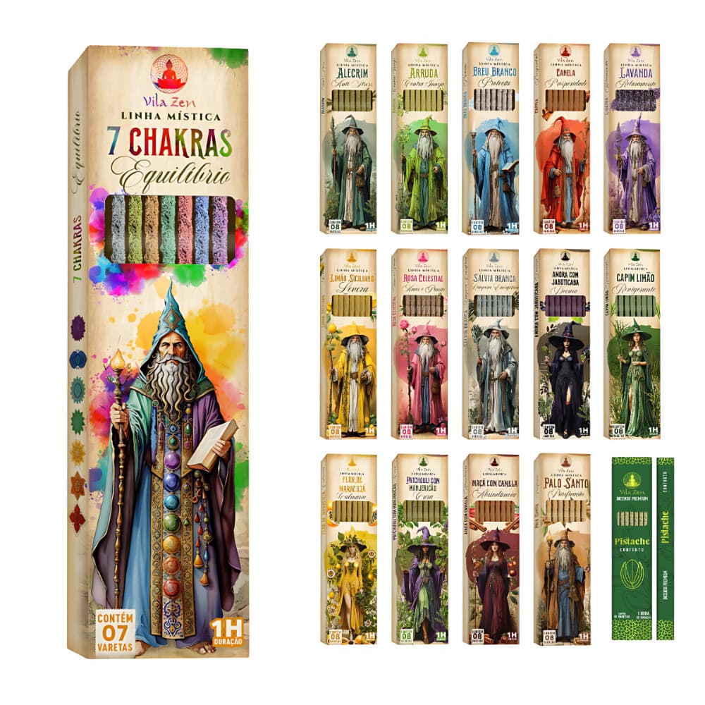 Incenso Vila Zen Natural - Linha Mística - TODOS OS AROMAS DISPONIVEIS EM ESTOQUE