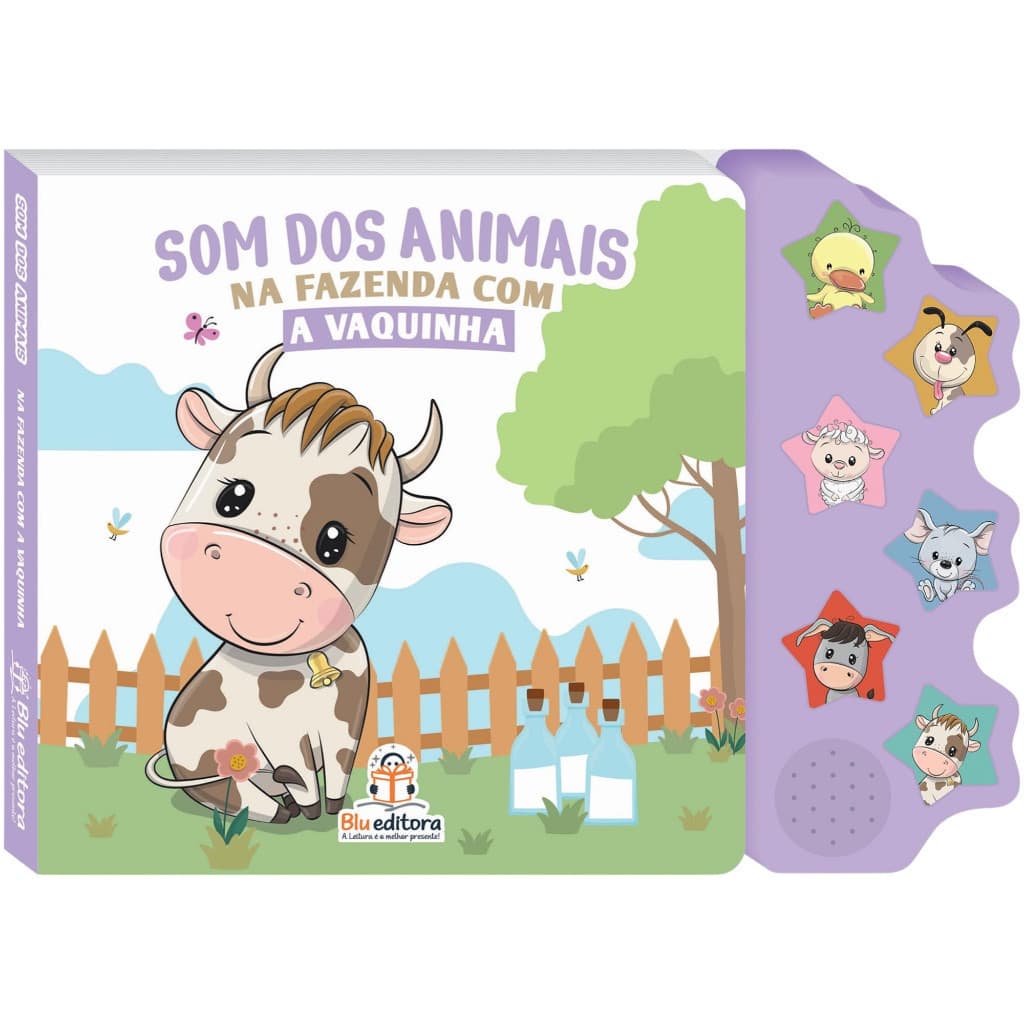 Sons Dos Animais Leãozinho/Cavalinho/Vaquinha -Pilhas Inclusas - Livro Com Sons De Animais -Infantil Educação Divertido