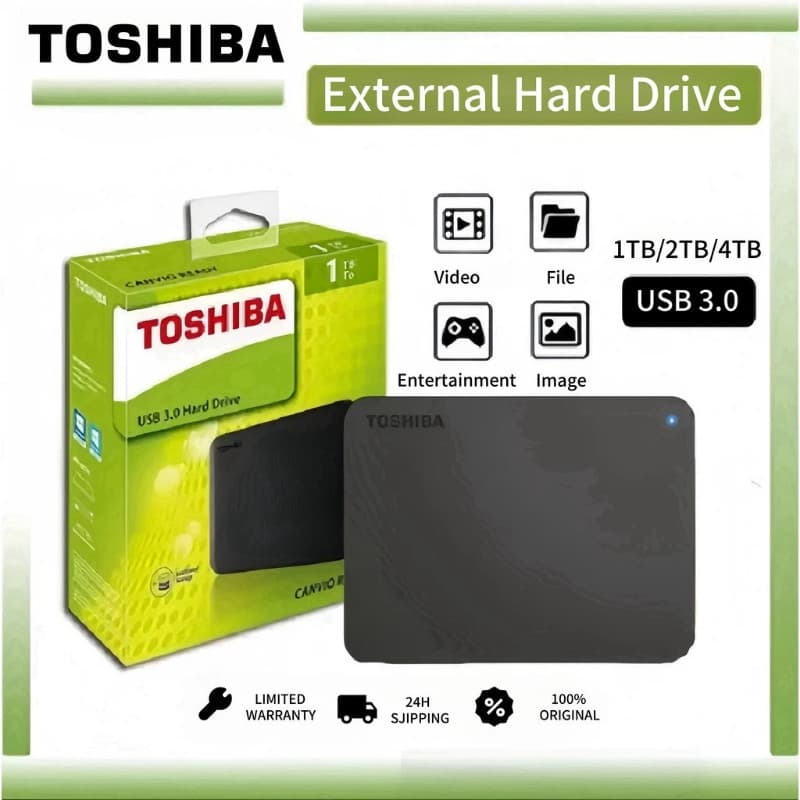 ⚡️ Toshiba⚡️[Original💯]HD Externo  Portable 1TB 2TB 4TB Disco rígido externo  USB 3.0 Unidade De Disco Rígido Externo