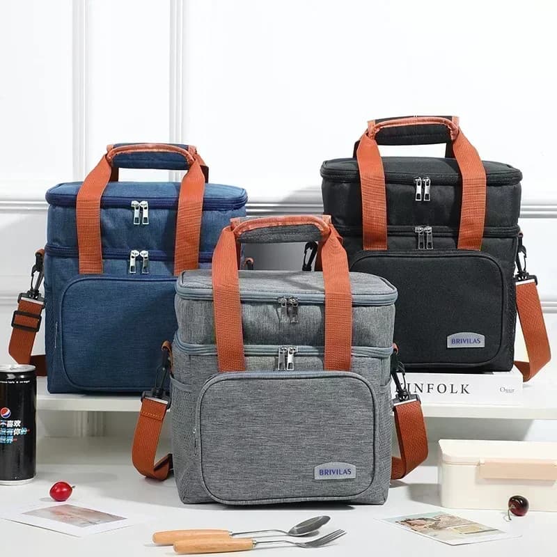Bolsa Térmica Tipo Lancheira Mochila com Grande Capacidade Viagens Piquenique（camada única）