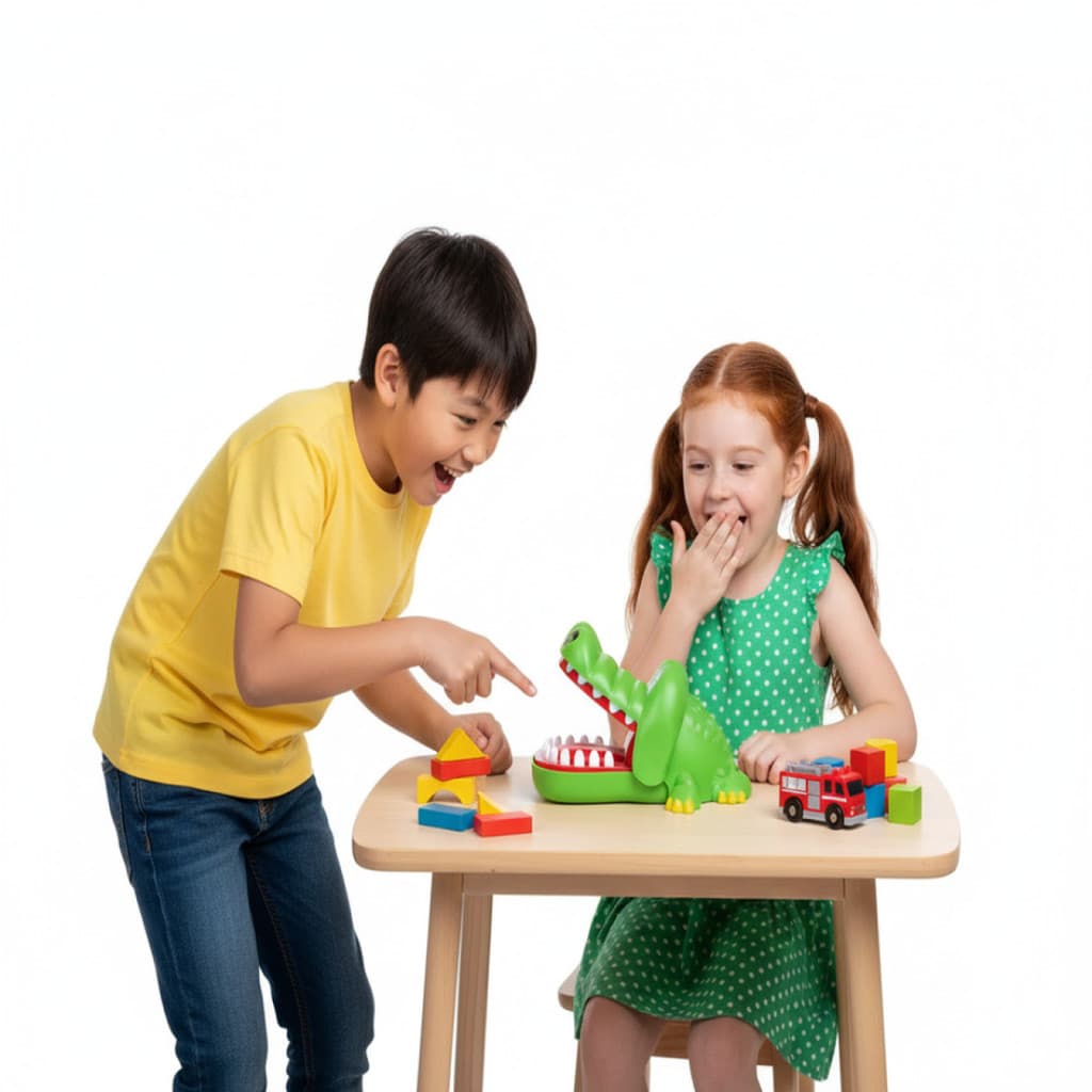 Jacaré Dentista Maluco Que Morde o Dedo Brinquedo Jogo Aperta Os Dentes Diversão Infantil e Familia