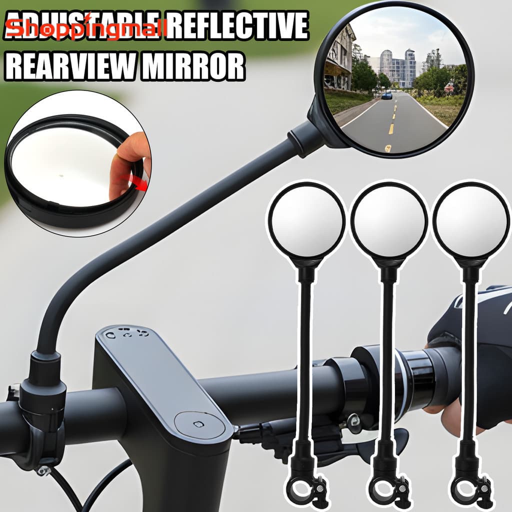 Espelho Retrovisor Reflexivo Ajustável-Espelhos Flexíveis De Visão Traseira Para Motocicleta De Bicicleta-360 ° Acessóri