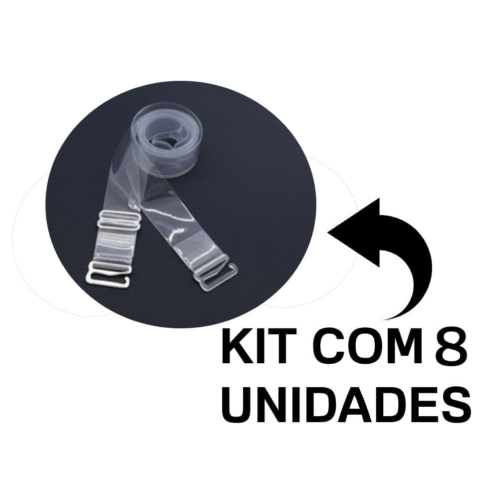 Kit 2 à 8 Alças de Silicone Invisível Para Sutiã Transparente Antialérgica Ajustável e Confortável