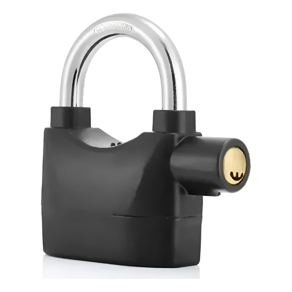 Cadeado De Aço Inox Com Alarme Sirene Trava Antifurto Grande