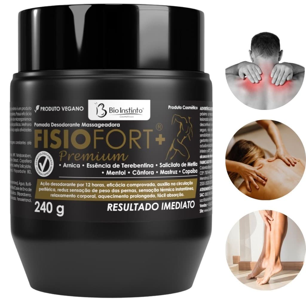 Pomada de Massagem Fisiofort Premium 240g Bio Instinto