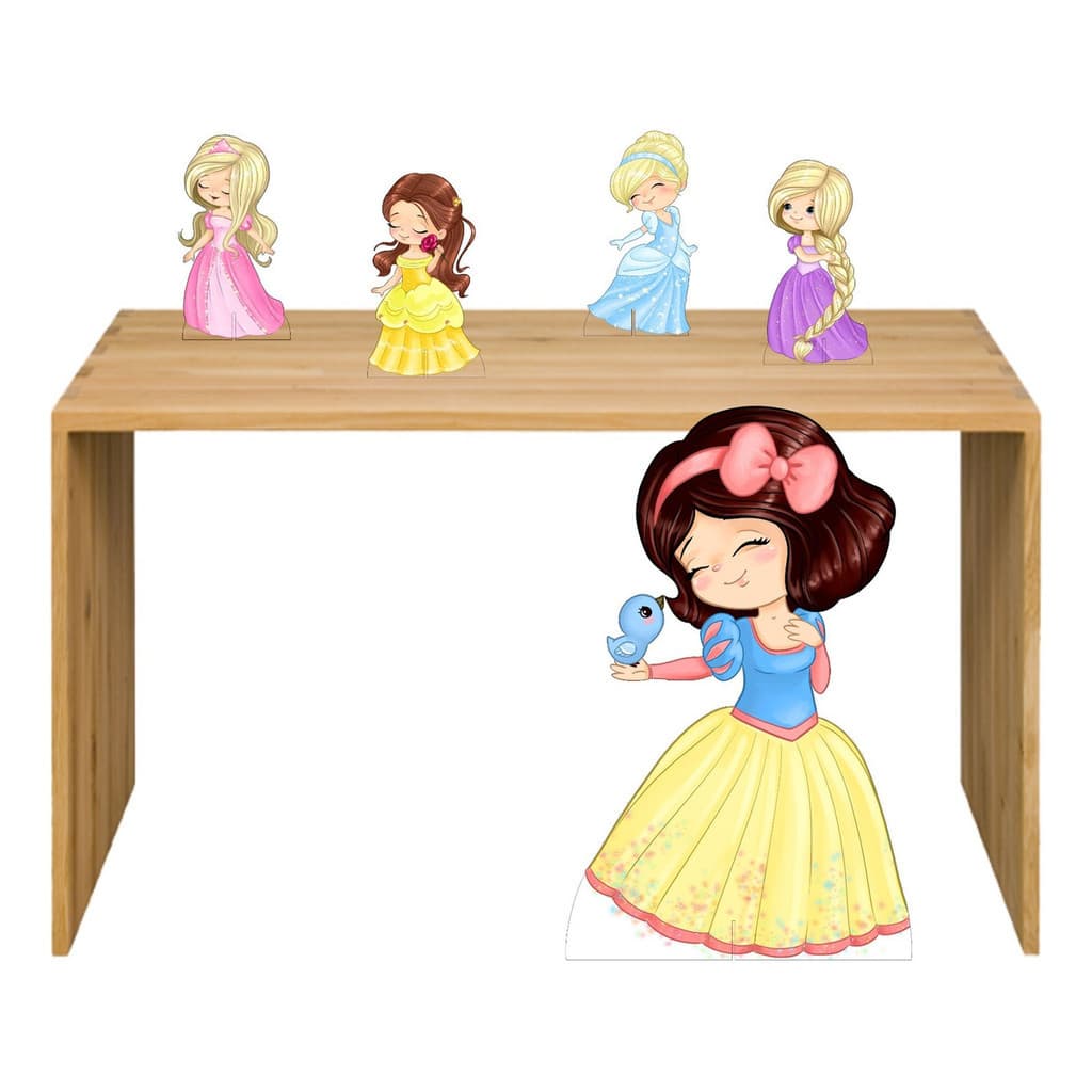 Kit Display Princesas Aquarela Baby Cute 5 Peças, Totens