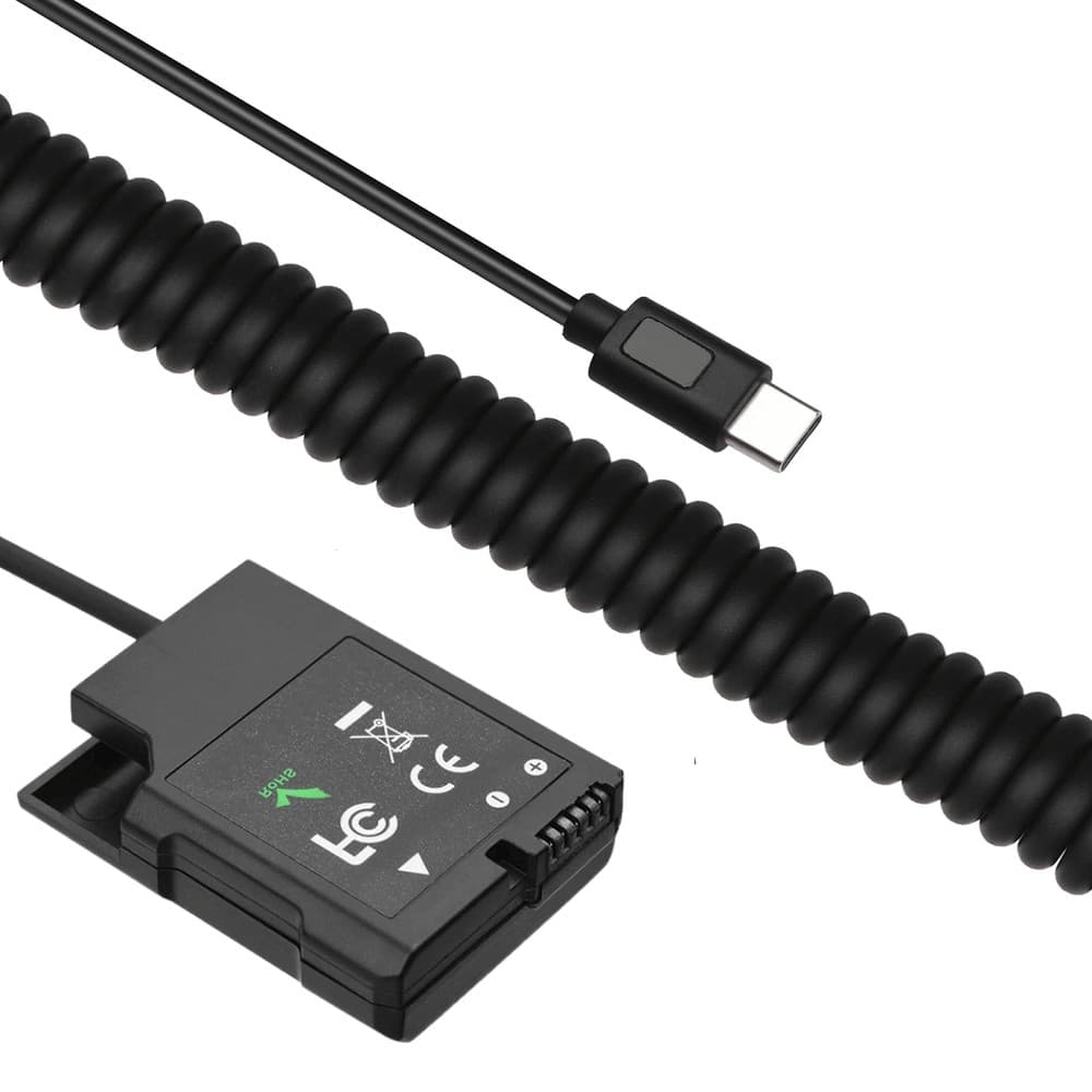 Adaptador Dummy PD EP-5A Bateria Nikon EN-EL14 Espiral com Conector USB-C