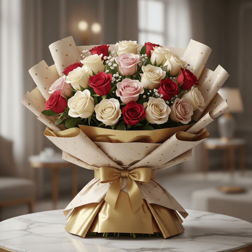 Kit Poli Sujinho Decorado/Liso - Corações Dourados