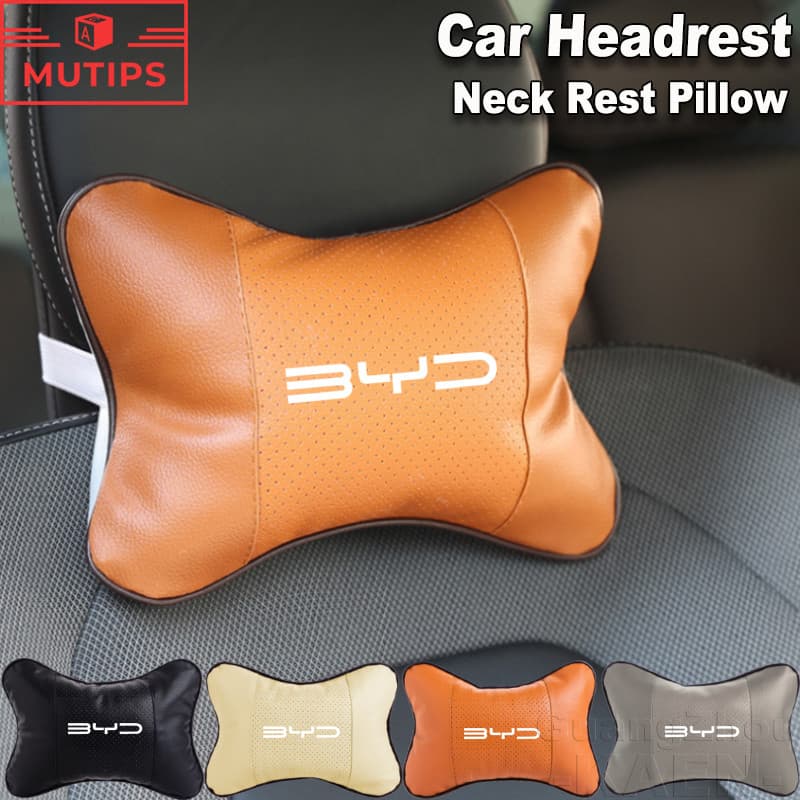 BYD Travesseiro De Descanso De Pescoço Para Encosto De Cabeça De Carro Assento Almofada De Couro PU Dolphin Mini Song Pr