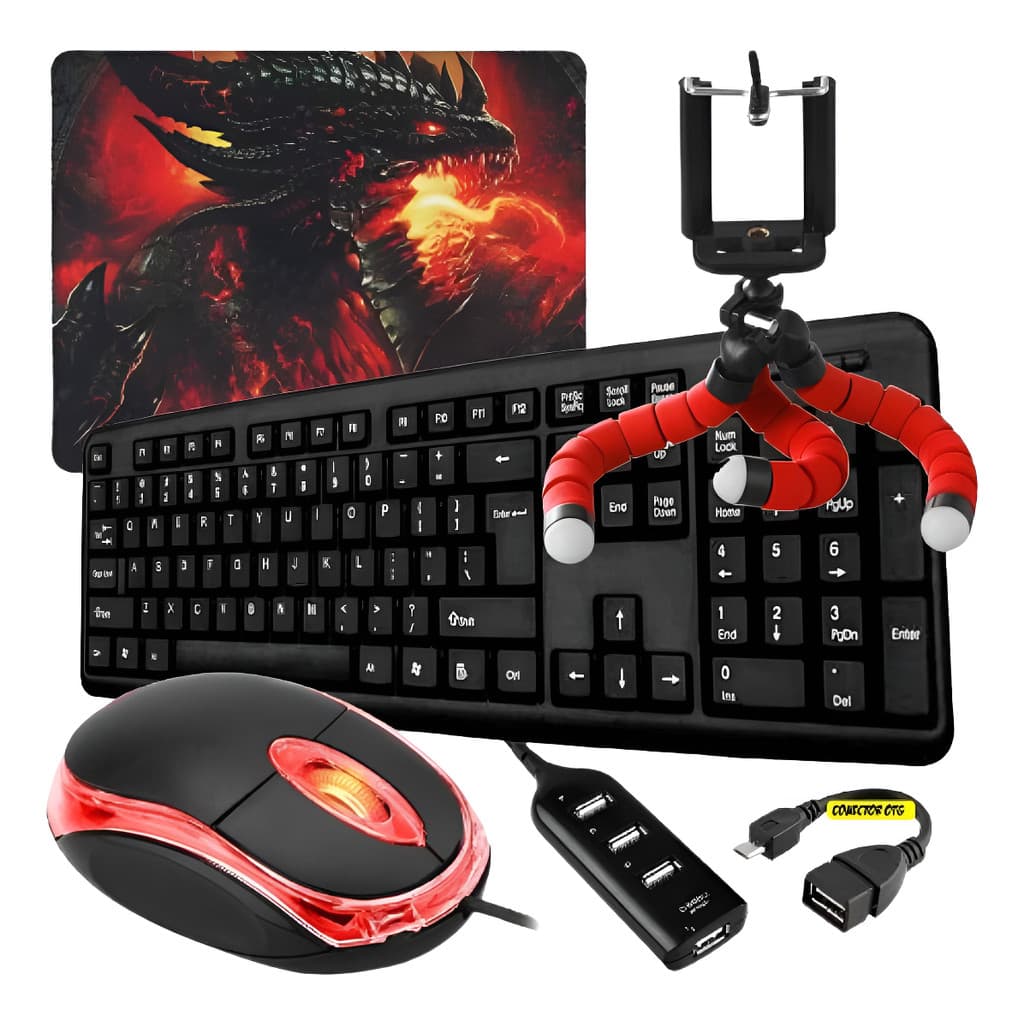 Kit Gamer Completo Mobilador Barato Teclado Mouse Promoção