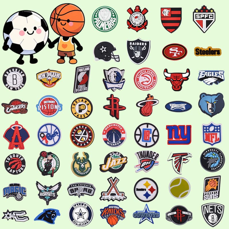 Decoração De Sapato Para Alfinetes De Tamanco , Futebol , Basquete , Botão DIY