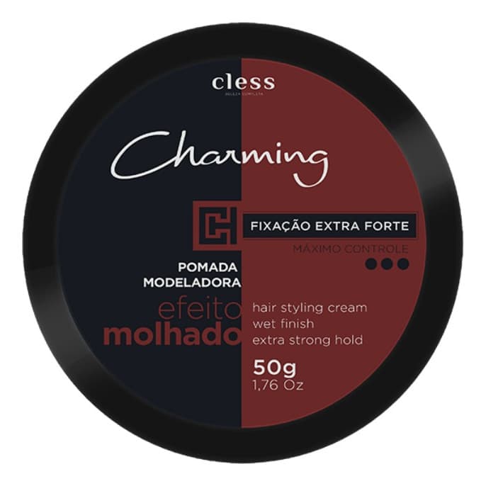 Cera tipo Pomada Charming Men Modeladora Extra Forte Efeito Molhado 50g