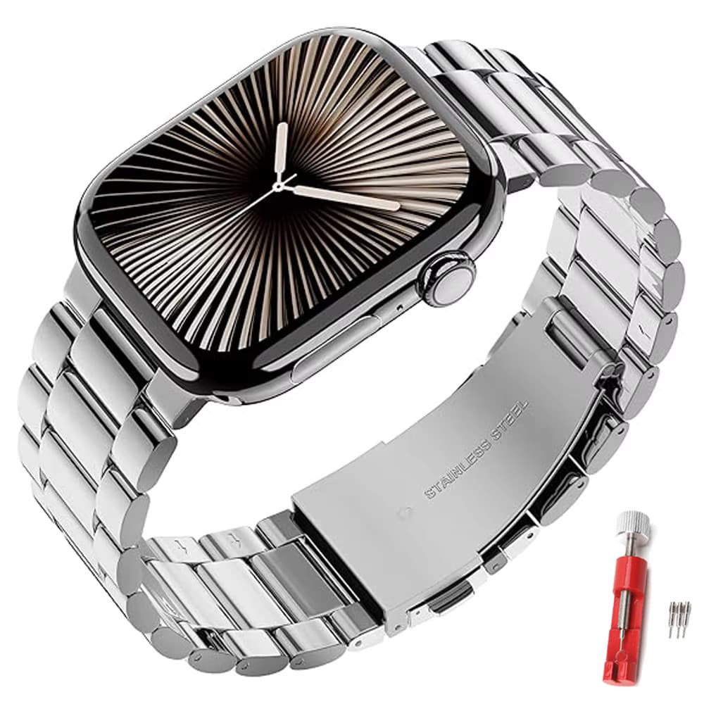 Pulseira De Aço Inoxidável Para Apple Watch Ultra 3 2 SE 3 2 Séries 11 10 9 8 7 6 5 49 45 44 42 41 40 38mm Iwo W37 W27