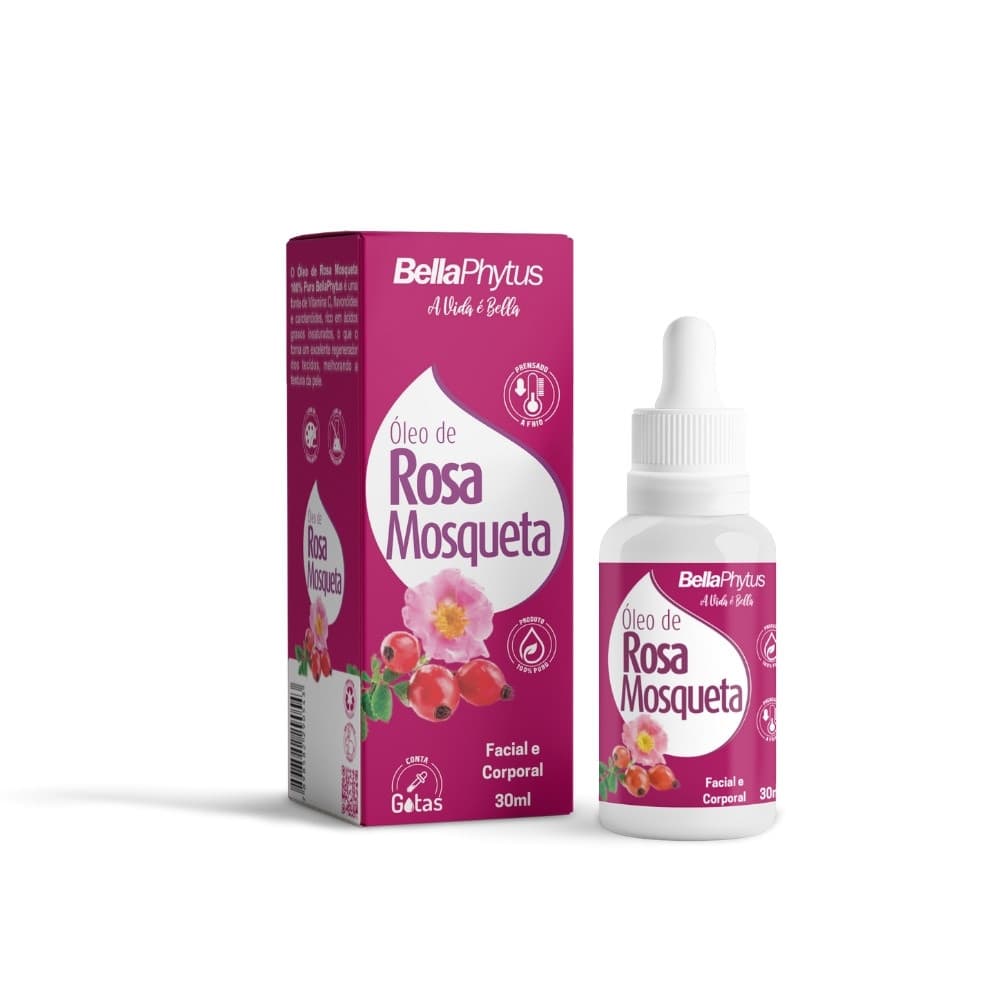 Rosa Mosqueta Rubiginosa Óleo 100% Puro 30ml - BellaPhytus 