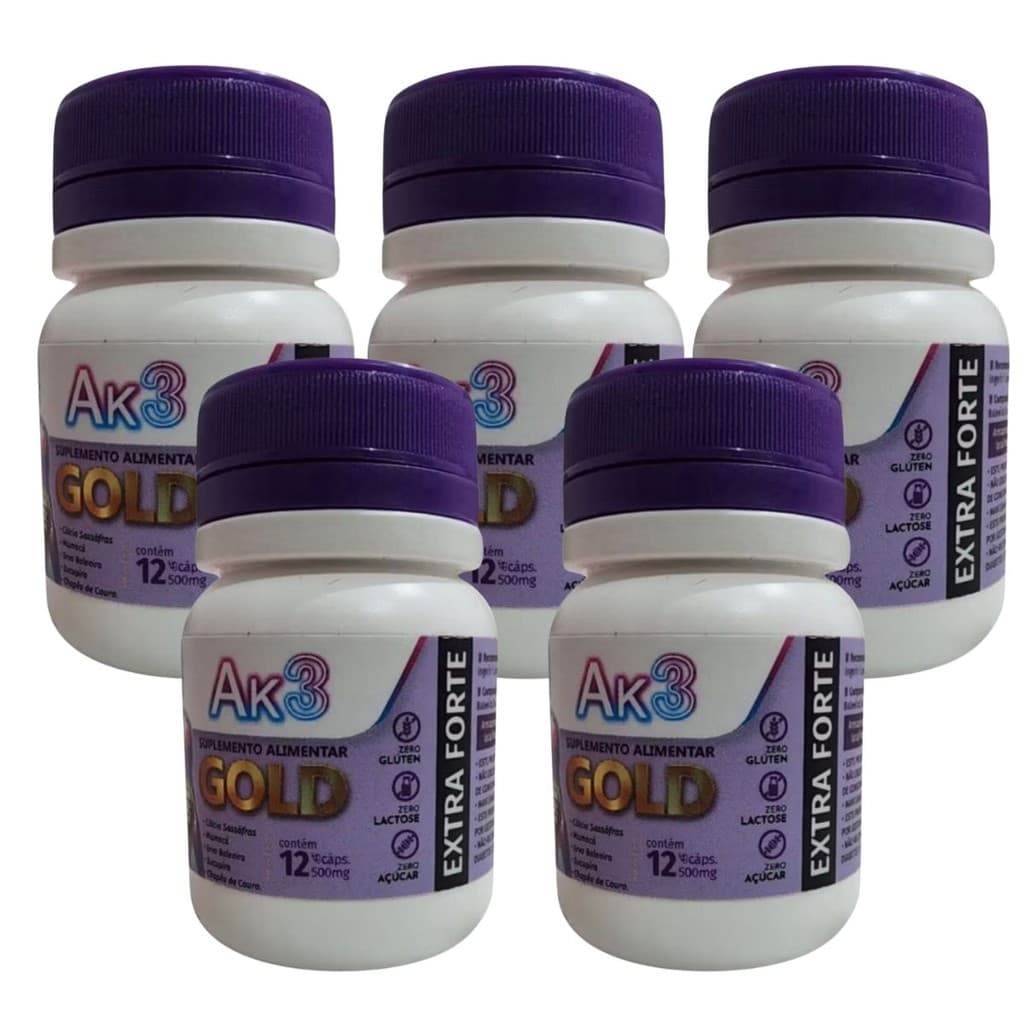Suplemento Alimentar Gold Ak3 60 Cápsulas | 5 Potes