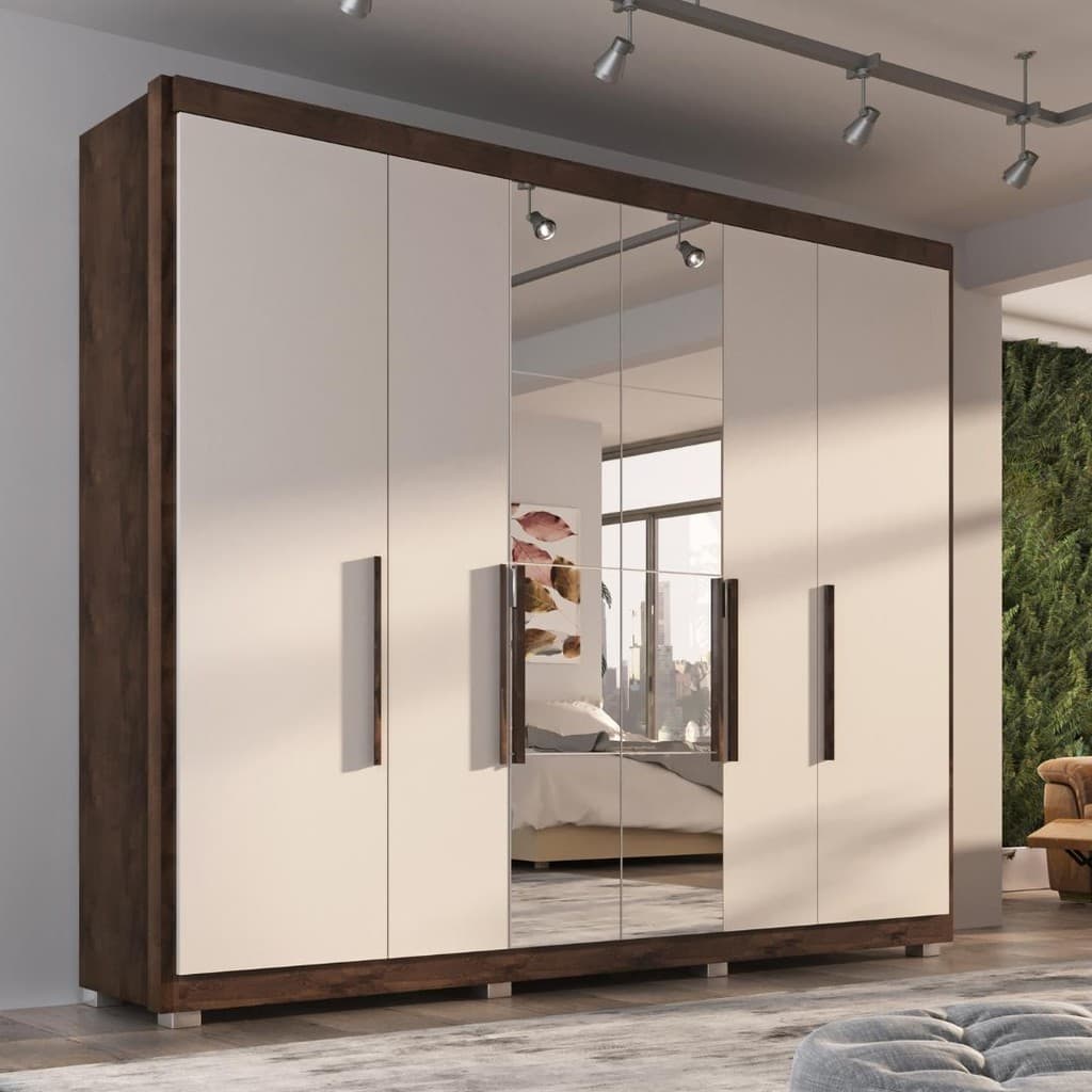 Guarda Roupa Casal Valencia 6 Pts 6gav C/ Esp Com Pés