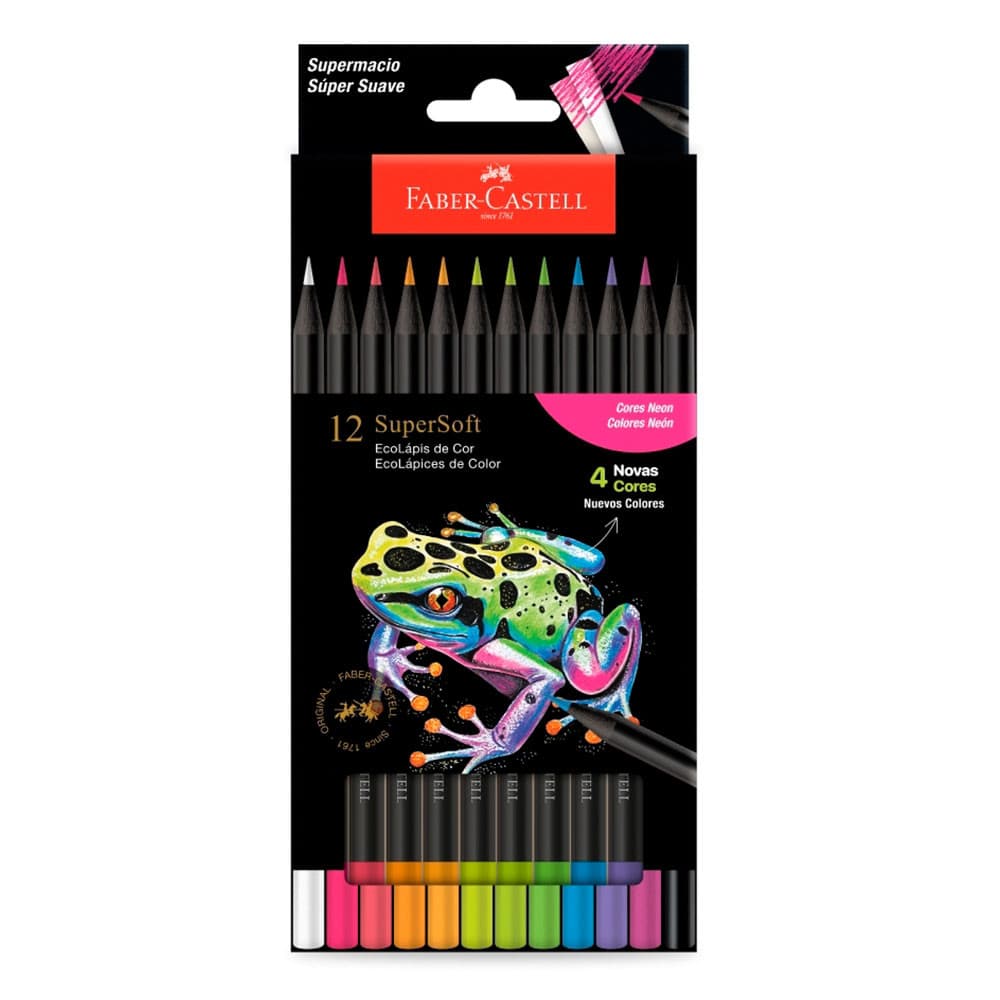 Lápis de cor Supersoft 12 cores Neon 210744 Faber-Castell