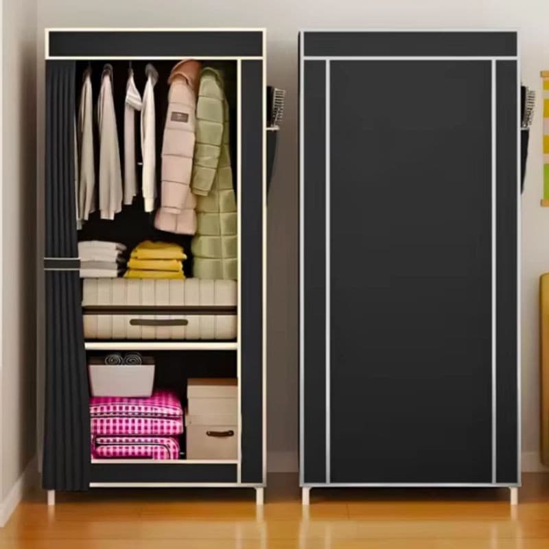 Guarda Roupa Dobrável Roupeiro Portátil Pequeno 44x56x146cm DT9389