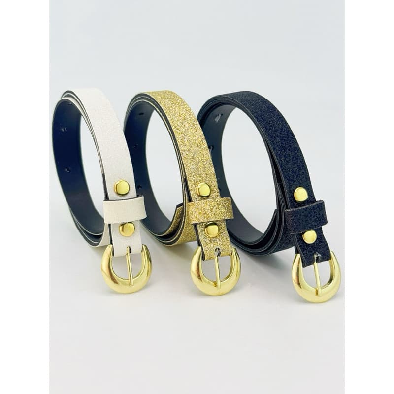 Kit 3 pçs cinto infantil colorido fofo tamanho 87cm glitter