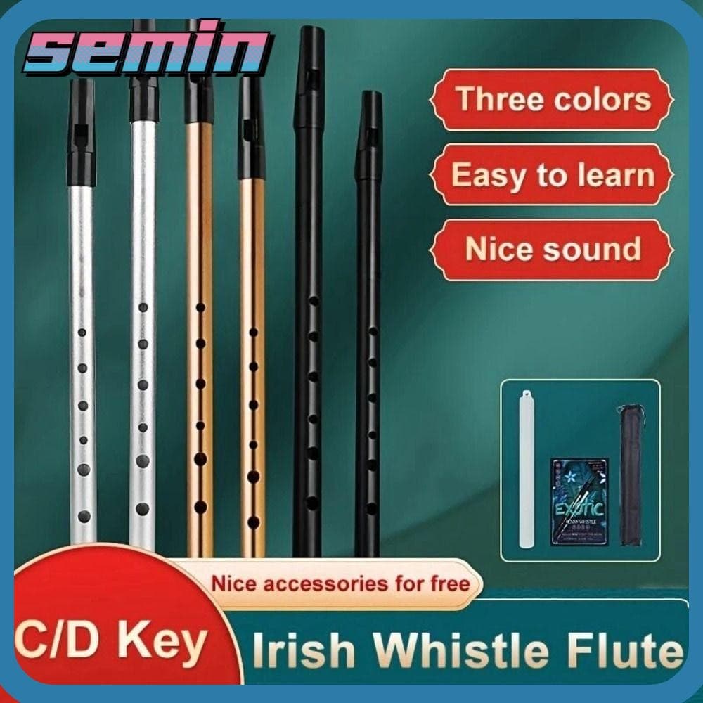 Flauta De Apito Irlandês SEMIN , Chave C/D De Lata De Alumínio Com 6 Furos , Fácil De Aprender
