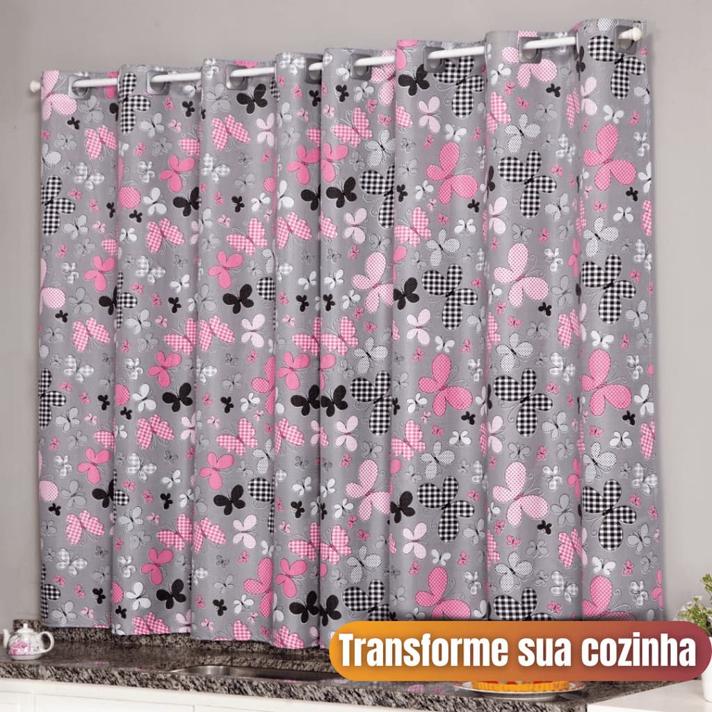 Cortina Oxford Estampada Sala Quarto Janela Decoração Elegante Conforto 2,00 X 1,40 Qualidade Premium