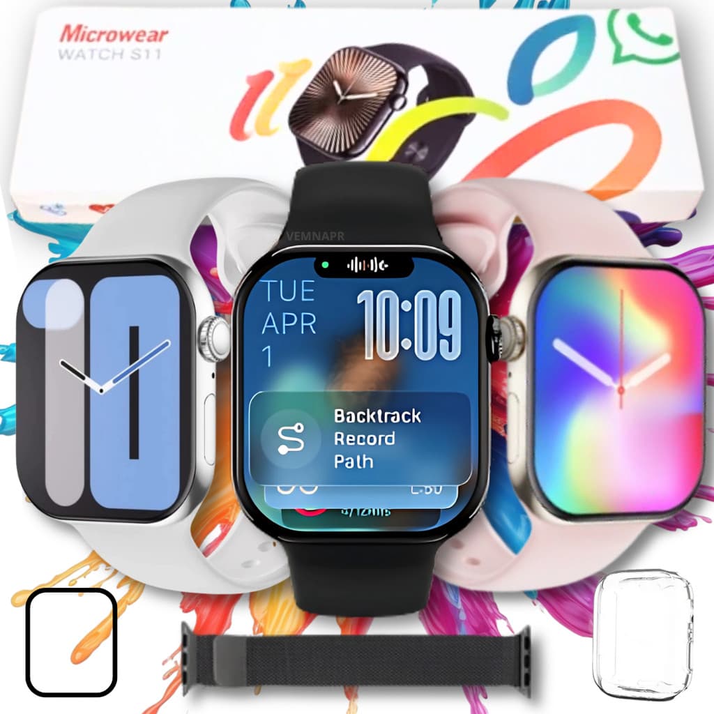 Relógio Smartwatch S11 Série 11 Tela AMOLED 2.02" HD 2GB GPS Monitor Saúde Esportivo Premium