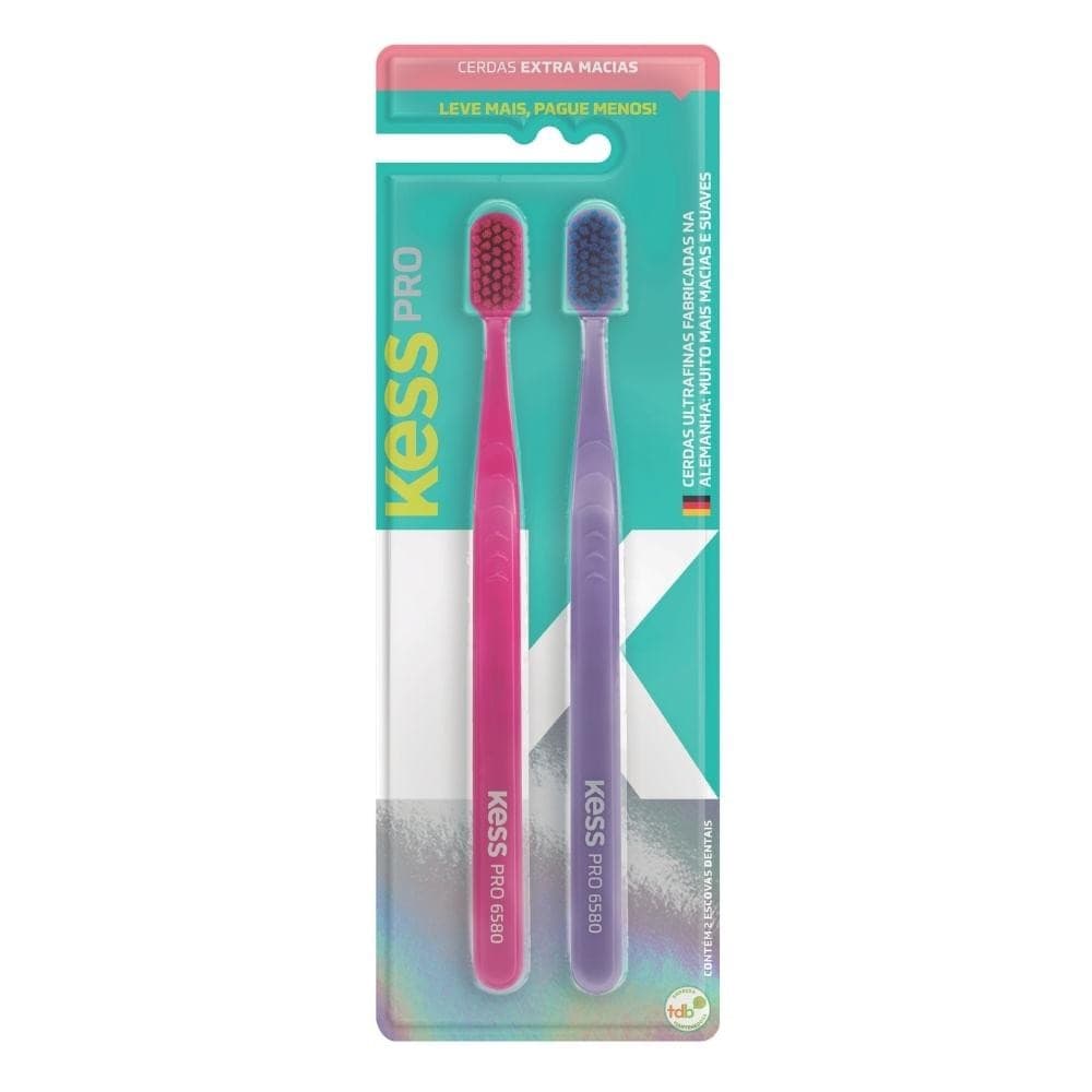Escova Dental Kess Pro C/2Un Cerdas Extra Macias Especial
