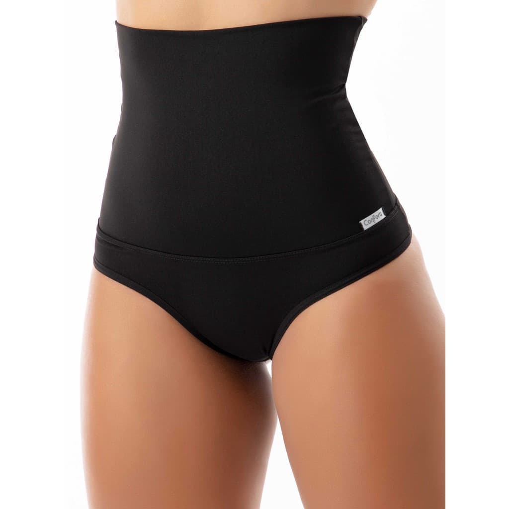 Calcinha Cinta Alta Pressão Duplo Conforto Segura Barriga Modeladora Cintura Compressão Cós