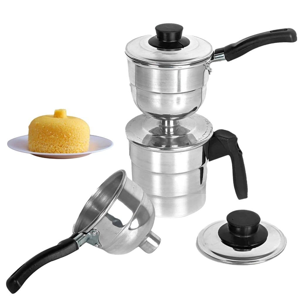 Duo Cuscuzeira Nordestina 3pcs: A Cuscuzeira Certa para Cada Momento (Individual e Compartilhar)