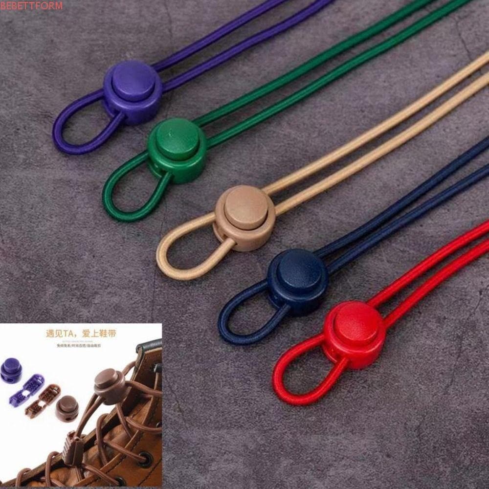 BEBETTFORM Cadarços Sem Gravata , Preguiçosos Redondos De Cor Sólida Elásticos De Corda De Sapato Elástica De 100 Cm
