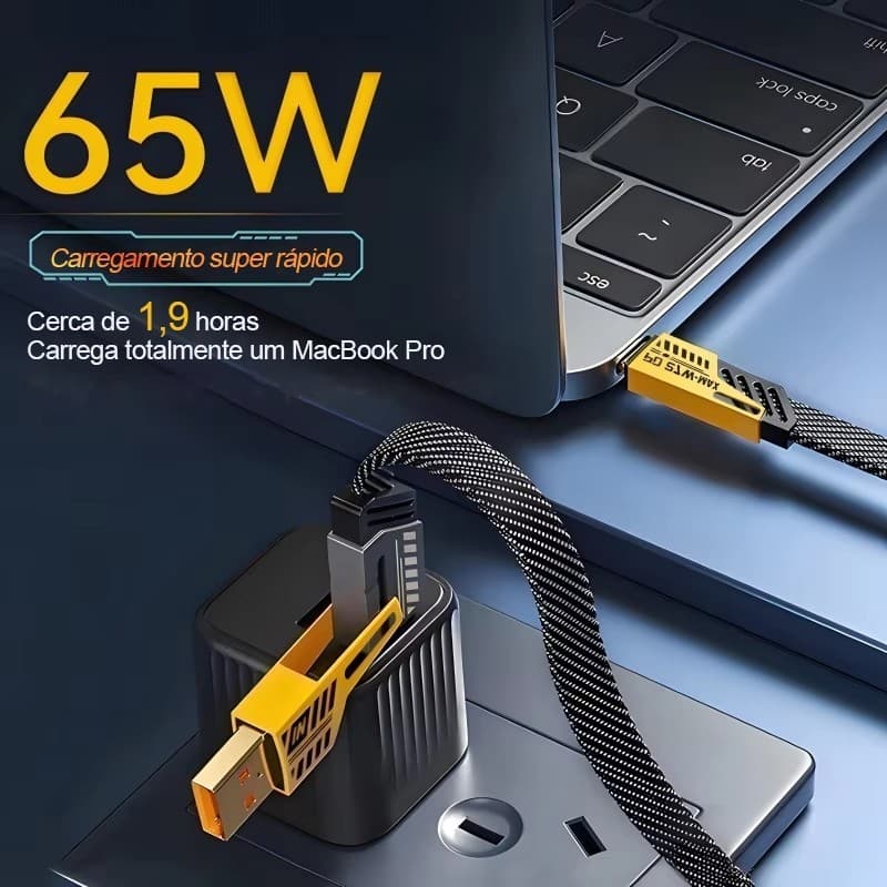 Cabo rápido 4 em 1 de dados de carregamento Tipo C PD carregamento rápido 27W/65W