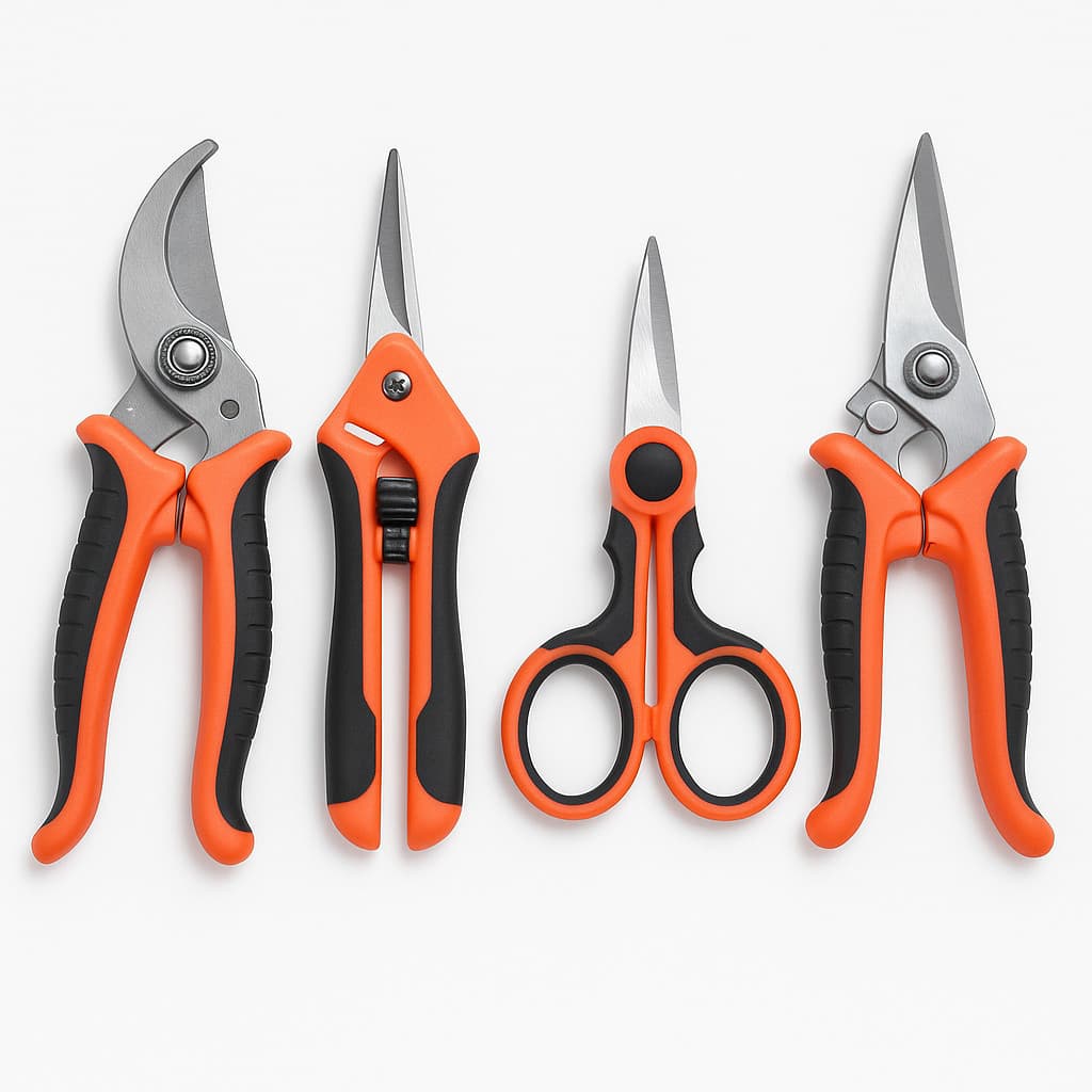 Kit 4 Tesouras de Poda Para Jardinagem Galhos Folhas Plantas