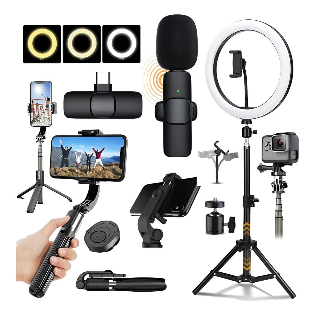 Ring linght Grande Com Tripe Estabilizador Microfone Youtuber Iluminador Ring Light Luz de Preenchimento Oferta