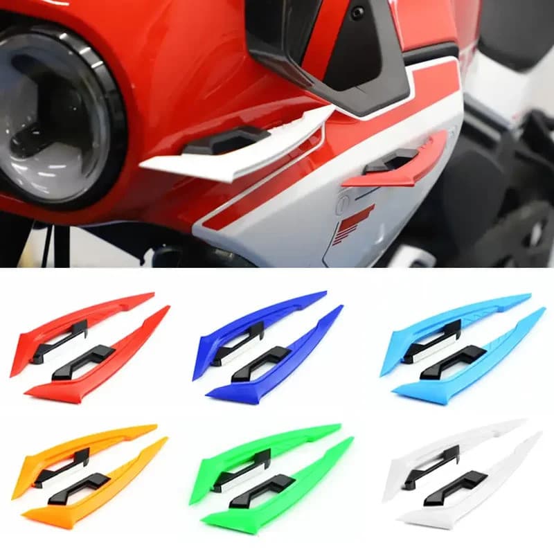 Conjunto de Spoiler Lateral Frontal para Motocicleta Asa Aerodinâmica Asa de Vento Fixa