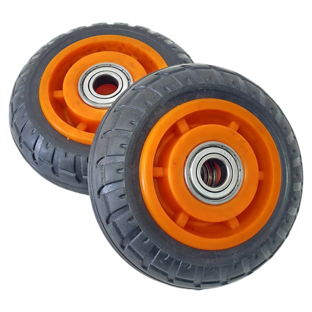 2 Rodas De Borracha Maciça 5 Polegadas Para Patinete Elétrico Rolamento Duplo Roda em PU