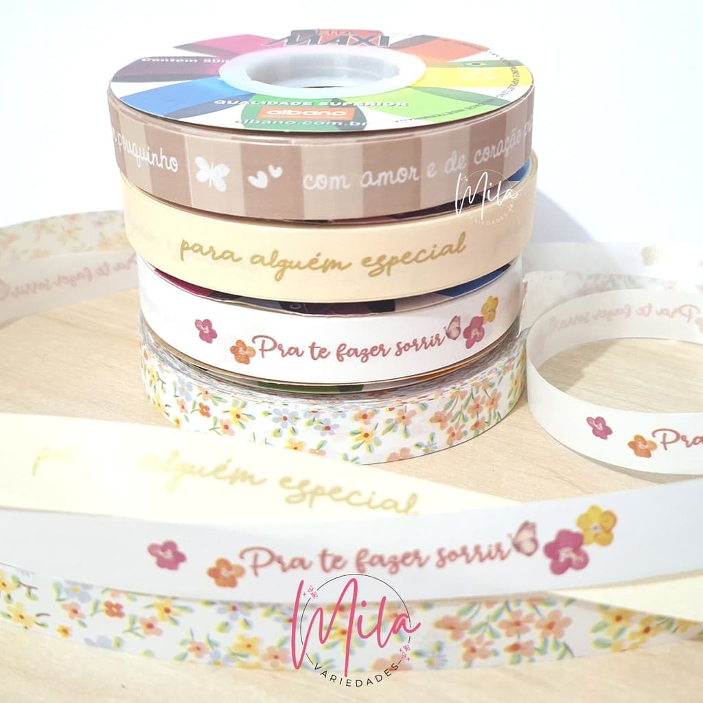 Fita Plástica Fina 16mm x 50m Decorada ou Lisa Albano para laço e decoração | Páscoa, Natal
