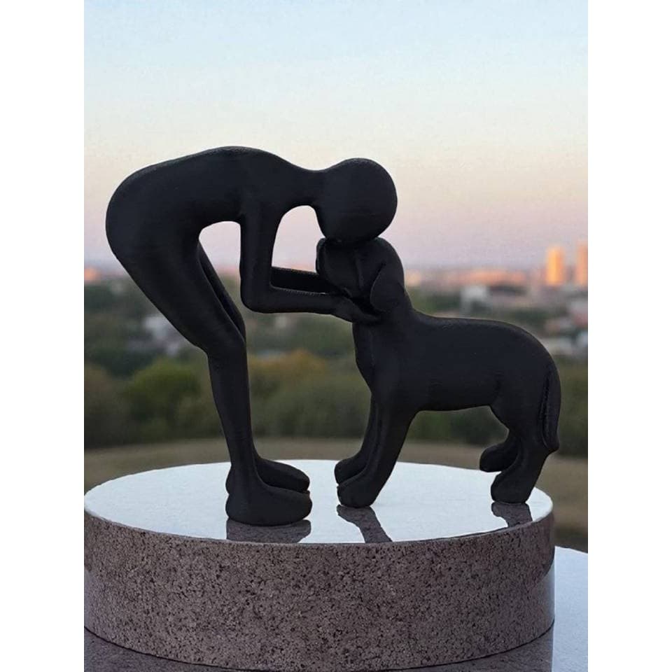Estátua Cachorro Love Decoração para Sala Escritório Minimalista Donos de Pet Escultura Amo Meu Cachorro