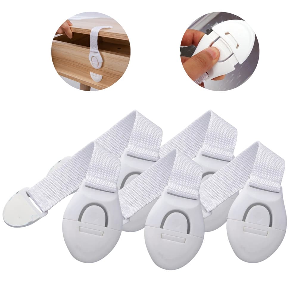 5 Travas Adesiva em Pano para Gavetas, Geladeiras e Portas Motorhome