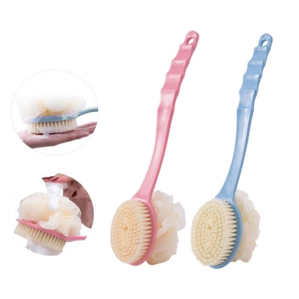 Kit Escova De Banho Com 2 Em 1 Para Esfregar As Costas E Esfregar com Bucha Massageadora