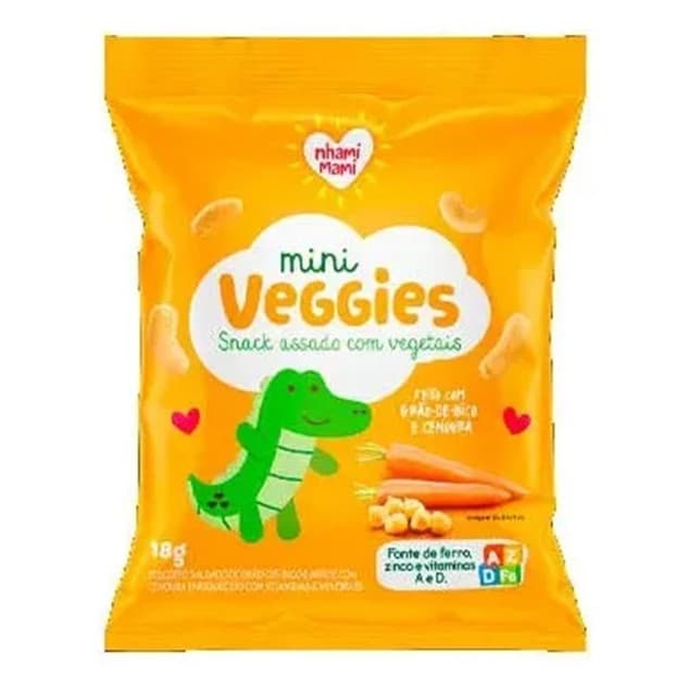 Mini Veggies Snack Grão De Bico E Cenoura 18g Nhami Mami