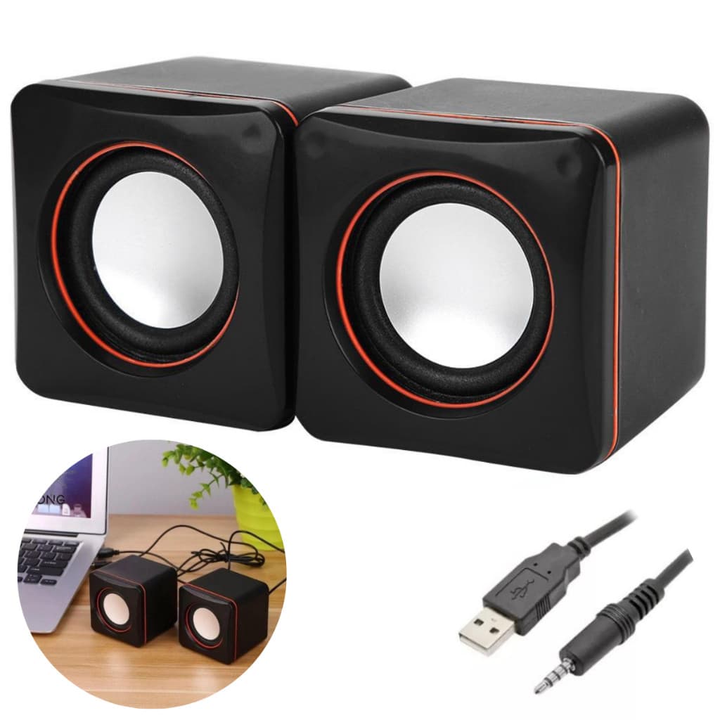 Caixa Caixinha de Som Potente Usb P2 Para Computador Pc Notebook Home Office - Aries shop