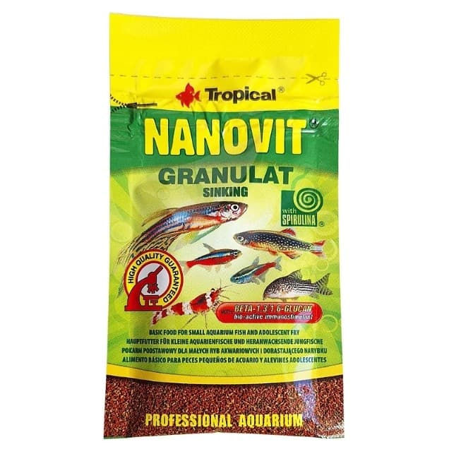 Ração Tropical Nanovit Granulat 10g Sachê Peixes Pequenos