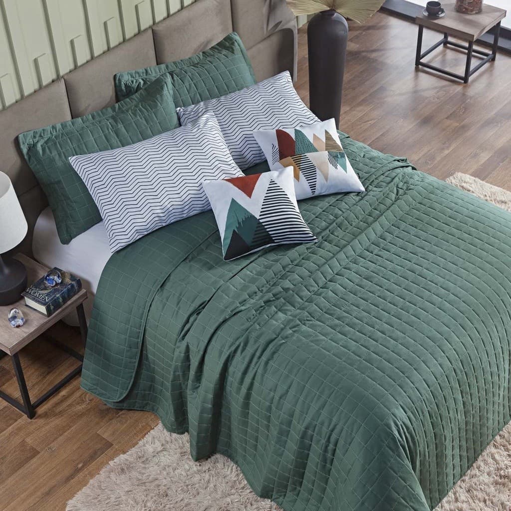 Kit Colcha Cobre Leito 7 Peças Solteiro Casal Queen King Percal 300 Fios Com Fronhas Capas Almofada Porta Travesseiro