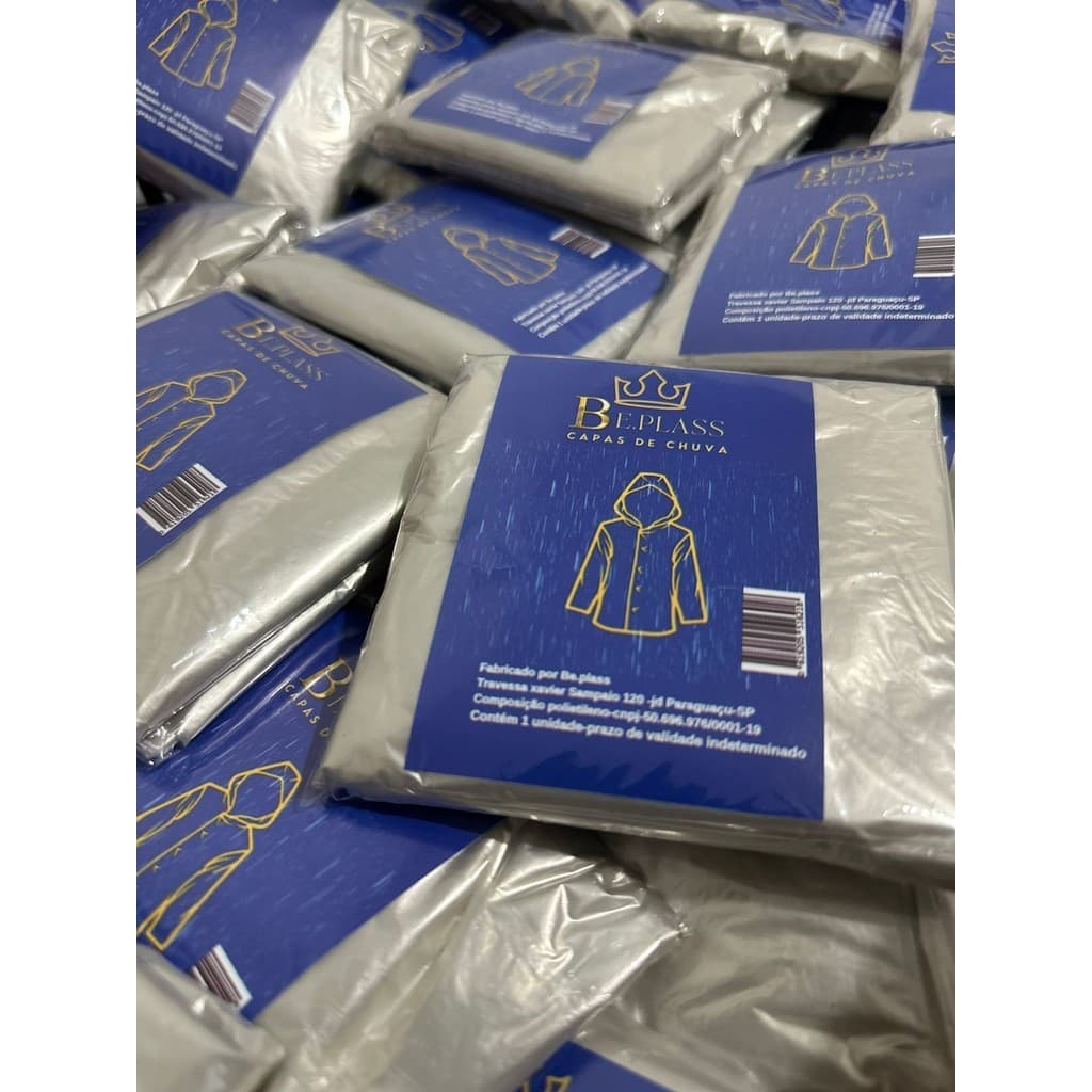 100 Capas de Chuva Duráveis Descartáveis Unissex Adulto Impermeável e Compacta