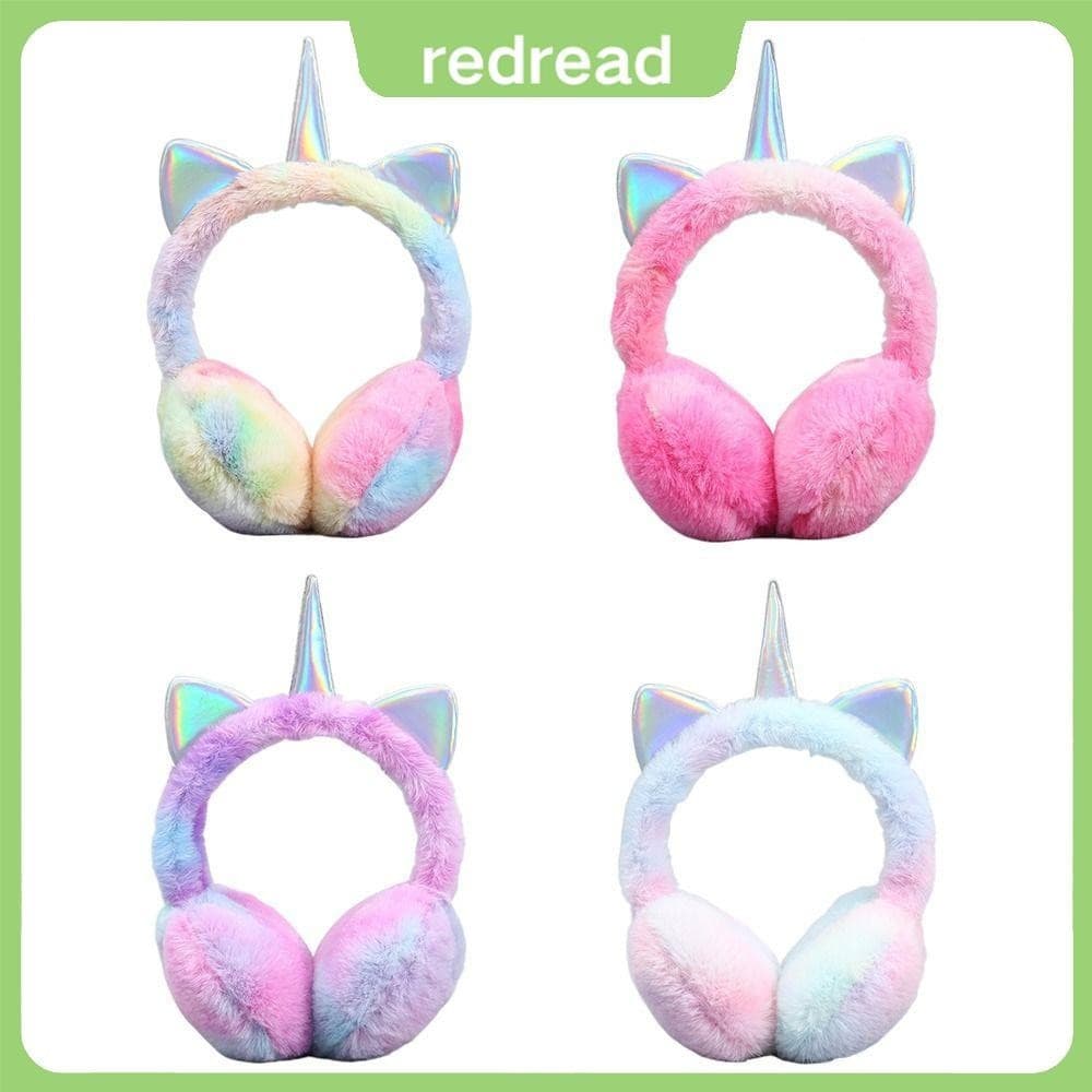 Protetores de Orelha de Unicórnio REDREAD, Aquecedores de Orelha de Pelúcia Macios e Fofos para o Inverno