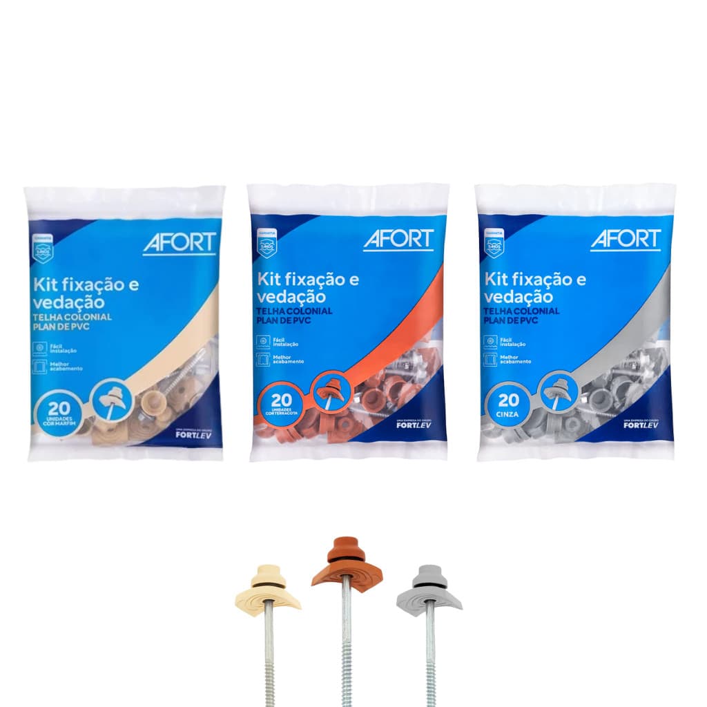 Kit Fixação /Vedação Afort Pvc Plan 20Pc Completo