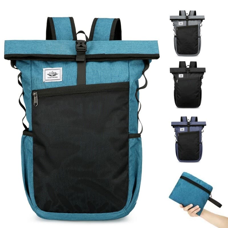 Mochila Dobrável Portátil Ultraleve A Prova D'água De Tecido Oxford 20L Para Homens E Mulheres